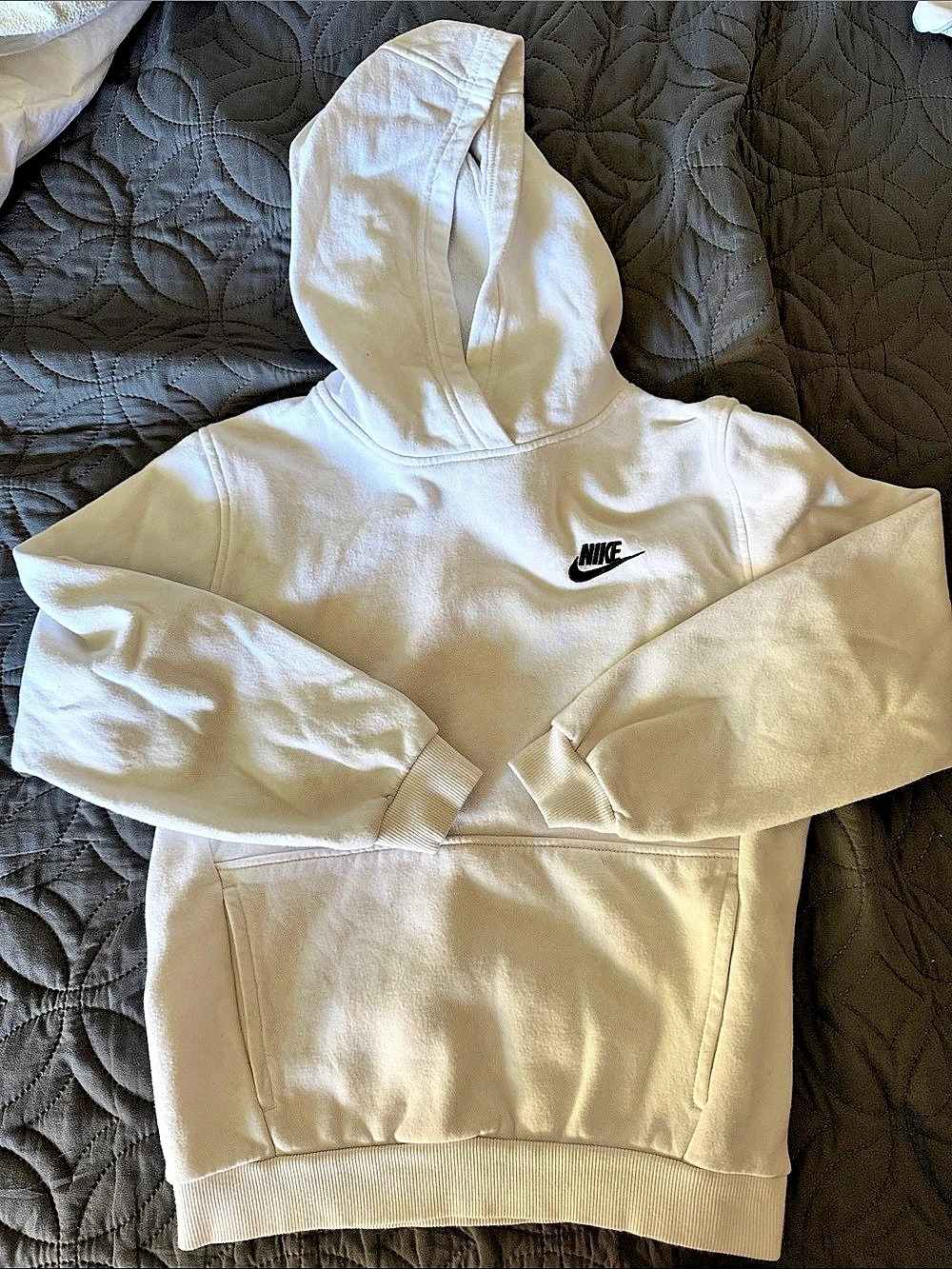 Nike Club Fleece Pullover Hoodie White Boys
